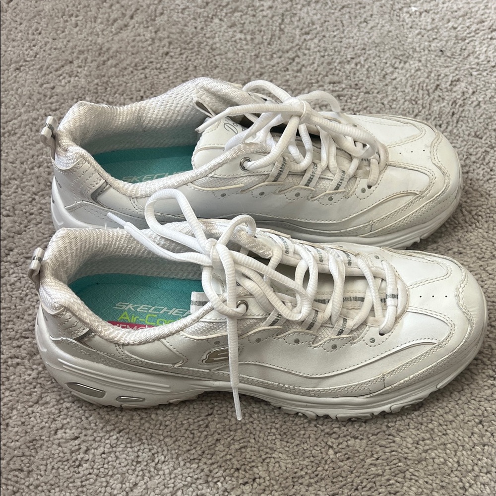 Skechers White Lace-Up Chunky Sneaker